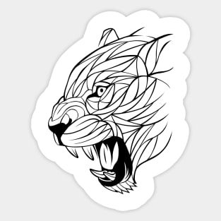 Leopard Minimalist art lines Sticker